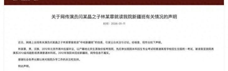 中戏辟谣仅一天，人民网表态：闫学晶儿子学历问题，一查到底